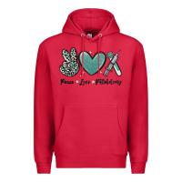 Cardinal peace love phlebotomy Premium Hoodie - MaliasSmallBusiness