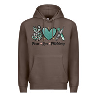 Coffee peace love phlebotomy Premium Hoodie - MaliasSmallBusiness