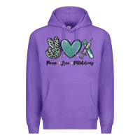 Purple peace love phlebotomy Premium Hoodie - MaliasSmallBusiness