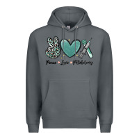 Rock peace love phlebotomy Premium Hoodie - MaliasSmallBusiness