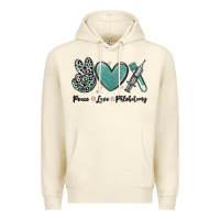 Sandshell peace love phlebotomy Premium Hoodie - MaliasSmallBusiness