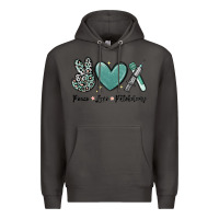 Smoke peace love phlebotomy Premium Hoodie - MaliasSmallBusiness