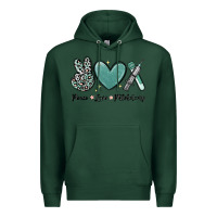 Sports Green peace love phlebotomy Premium Hoodie - MaliasSmallBusiness