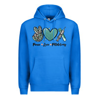 True Royal peace love phlebotomy Premium Hoodie - MaliasSmallBusiness