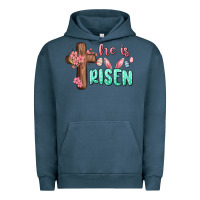 Pigment Midnight Navy he is risen Urban Hoodie - MaliasSmallBusiness
