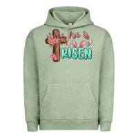 Pigment Oil Green he is risen Urban Hoodie - MaliasSmallBusiness
