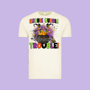 Kids Halloween Hubble Bubble Here Comes Trouble Vintage Tee Designed By Barkaloodesign