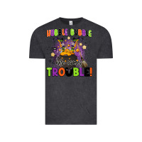 Vintage Black kids halloween hubble bubble here comes trouble Vintage Tee - BarkalooDesign
