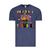 Vintage Denim kids halloween hubble bubble here comes trouble Vintage Tee - BarkalooDesign