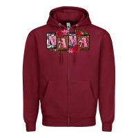 Burgundy mama with license letters mothers day Zipper Hoodie - texasbilliewilder