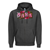 Charcoal Heather mama with license letters mothers day Zipper Hoodie - texasbilliewilder