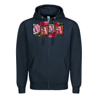 Navy mama with license letters mothers day Zipper Hoodie - texasbilliewilder