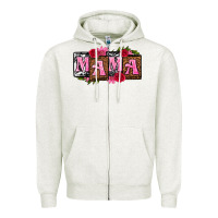 Oatmeal Heather mama with license letters mothers day Zipper Hoodie - texasbilliewilder