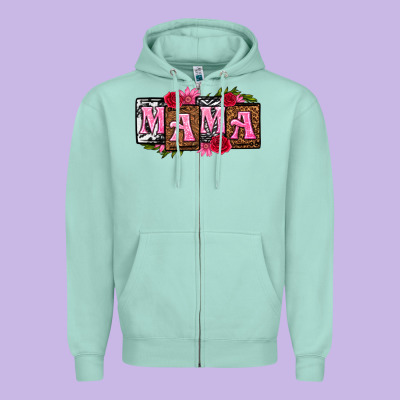 Mama With License Letters Mothers Day Zipper Hoodie Designed By Texasbilliewilder