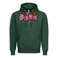 Sports Green mama with license letters mothers day Zipper Hoodie - texasbilliewilder