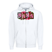 White mama with license letters mothers day Zipper Hoodie - texasbilliewilder