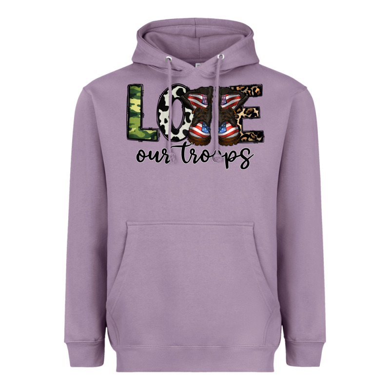 Love Our Troops Heavyweight Hoodie by CowhideDigitalArt | Teevron