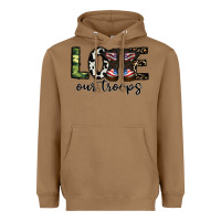 Toasted Coconut love our troops Heavyweight Hoodie - CowhideDigitalArt