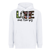 White love our troops Heavyweight Hoodie - CowhideDigitalArt