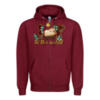 Burgundy joy to the world Zipper Hoodie - RanaPortraitStore