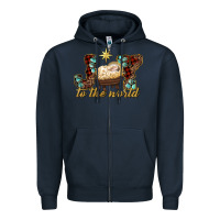 Navy joy to the world Zipper Hoodie - RanaPortraitStore