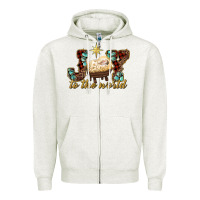 Oatmeal Heather joy to the world Zipper Hoodie - RanaPortraitStore
