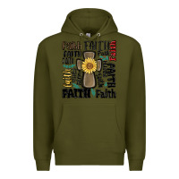 Army Green faith cross Premium Hoodie - MaliasSmallBusiness
