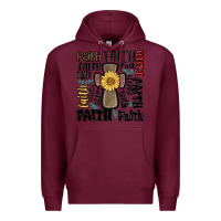 Burgundy faith cross Premium Hoodie - MaliasSmallBusiness