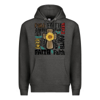 Charcoal Heather faith cross Premium Hoodie - MaliasSmallBusiness