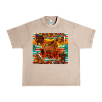 French Oak galloping horse serape sunflowers turquoise and saddles Urban Heavy Tee - Artiststas
