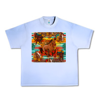Grape Ice galloping horse serape sunflowers turquoise and saddles Urban Heavy Tee - Artiststas