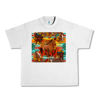 Lunar Rock galloping horse serape sunflowers turquoise and saddles Urban Heavy Tee - Artiststas