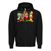 Black italy coffee cups Zipper Hoodie - Zillion Design Studio