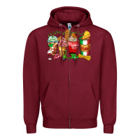 Burgundy italy coffee cups Zipper Hoodie - Zillion Design Studio