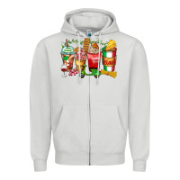 Dove Grey italy coffee cups Zipper Hoodie - Zillion Design Studio