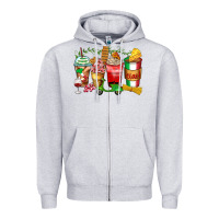 Heather Grey italy coffee cups Zipper Hoodie - Zillion Design Studio