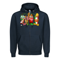 Navy italy coffee cups Zipper Hoodie - Zillion Design Studio