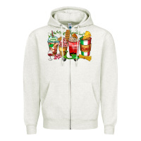 Oatmeal Heather italy coffee cups Zipper Hoodie - Zillion Design Studio