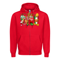 Red italy coffee cups Zipper Hoodie - Zillion Design Studio