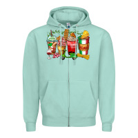 Seafoam italy coffee cups Zipper Hoodie - Zillion Design Studio