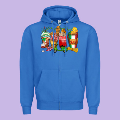 Italy Coffee Cups Zipper Hoodie Designed By Zillion Design Studio