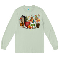 Matcha coffee cups indian headdress Long Sleeve Tee - texasbilliewilder