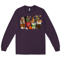 Plum coffee cups indian headdress Long Sleeve Tee - texasbilliewilder