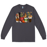 Smoke coffee cups indian headdress Long Sleeve Tee - texasbilliewilder