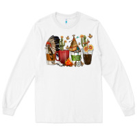 White coffee cups indian headdress Long Sleeve Tee - texasbilliewilder