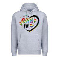 Heather Grey gay af Premium Hoodie - MaliasSmallBusiness