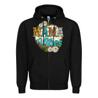 Black mama vibes with daisies Zipper Hoodie - texasbilliewilder
