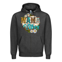 Charcoal Heather mama vibes with daisies Zipper Hoodie - texasbilliewilder