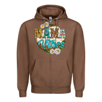 Chestnut mama vibes with daisies Zipper Hoodie - texasbilliewilder
