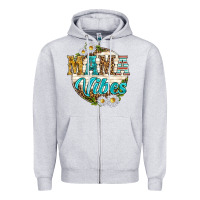 Heather Grey mama vibes with daisies Zipper Hoodie - texasbilliewilder